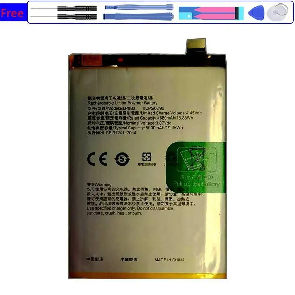 

5000Mah BLP883 For Oppo Realme 8S 5G 9 Mobile Phone Battery Stable