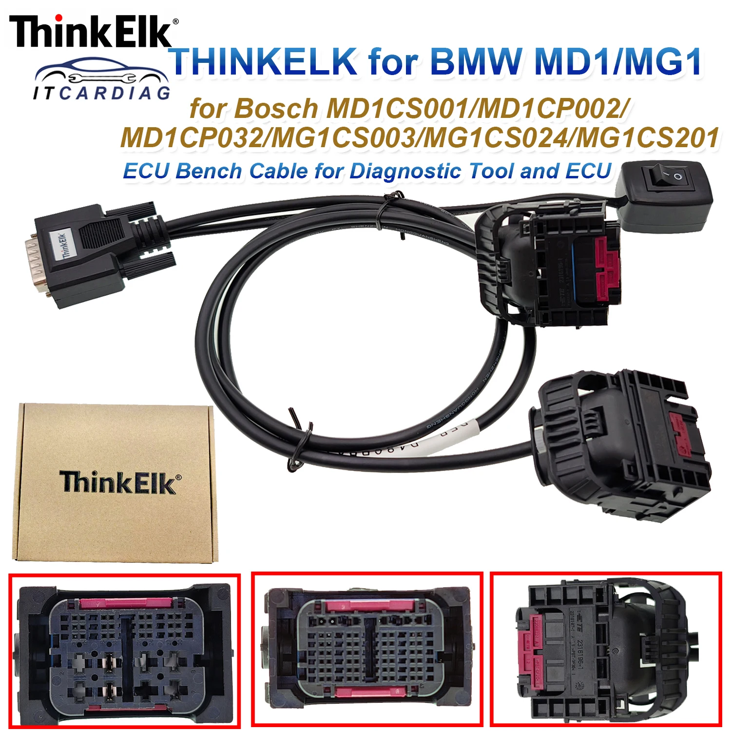 THINKELK for BMW MD1/MG1 ECU Bench Cable support Bosch MD1CS001/MD1CP002/MD1CP032/MG1CS003/MG1CS024/MG1CS201