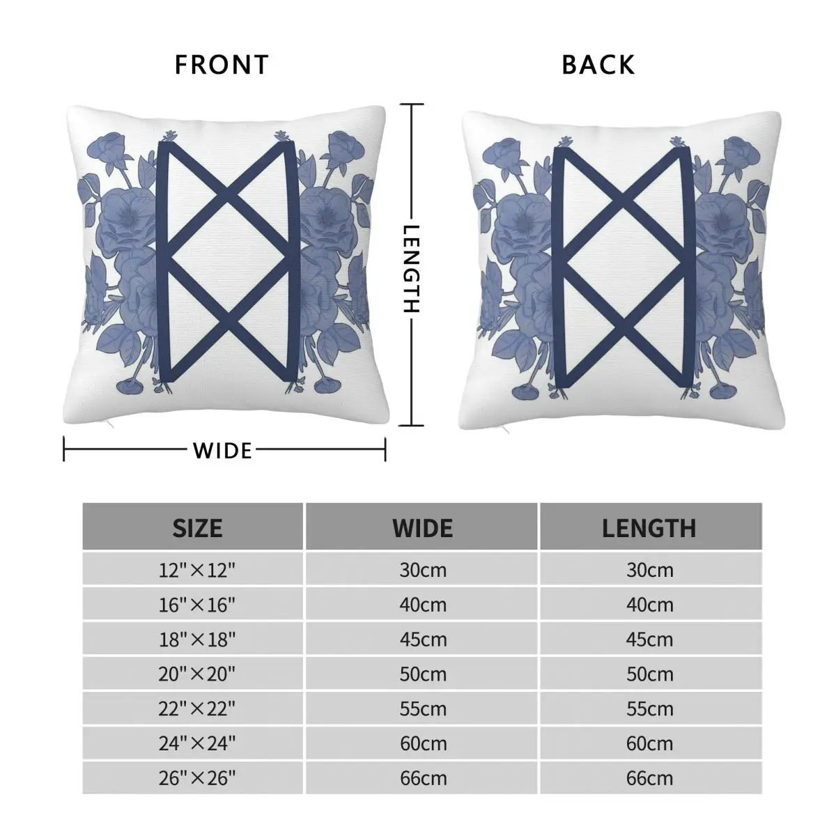 Bureau Of Balance Floral Blue Square Pillowcase Polyester Linen Velvet Pattern Zip Decor Throw Pillow Case Car Cushion Cover