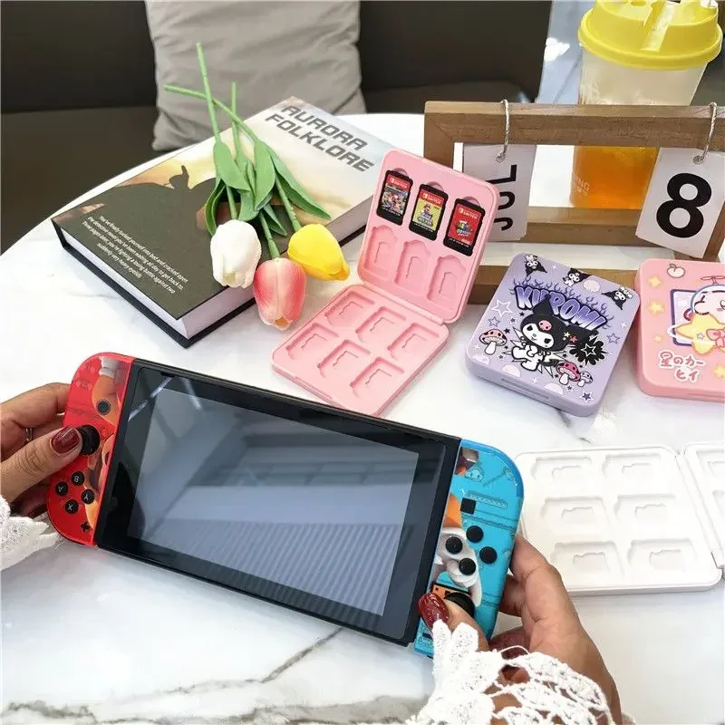 Kawaii Sanrio Kuromi My Melody Cinnamoroll Nintendo Switch Card Box Anime Figure Game Card Oled Ns Storage Protective Case