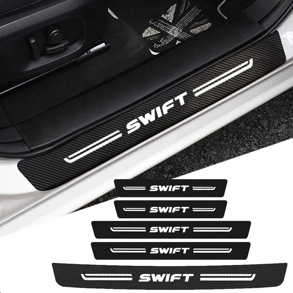 Car Front Rear Door Threshold Sill Stickers for Suzuki SWIFT Logo 2023 Trunk Bumper Protect Plate Anti Scratch Trim Accessories