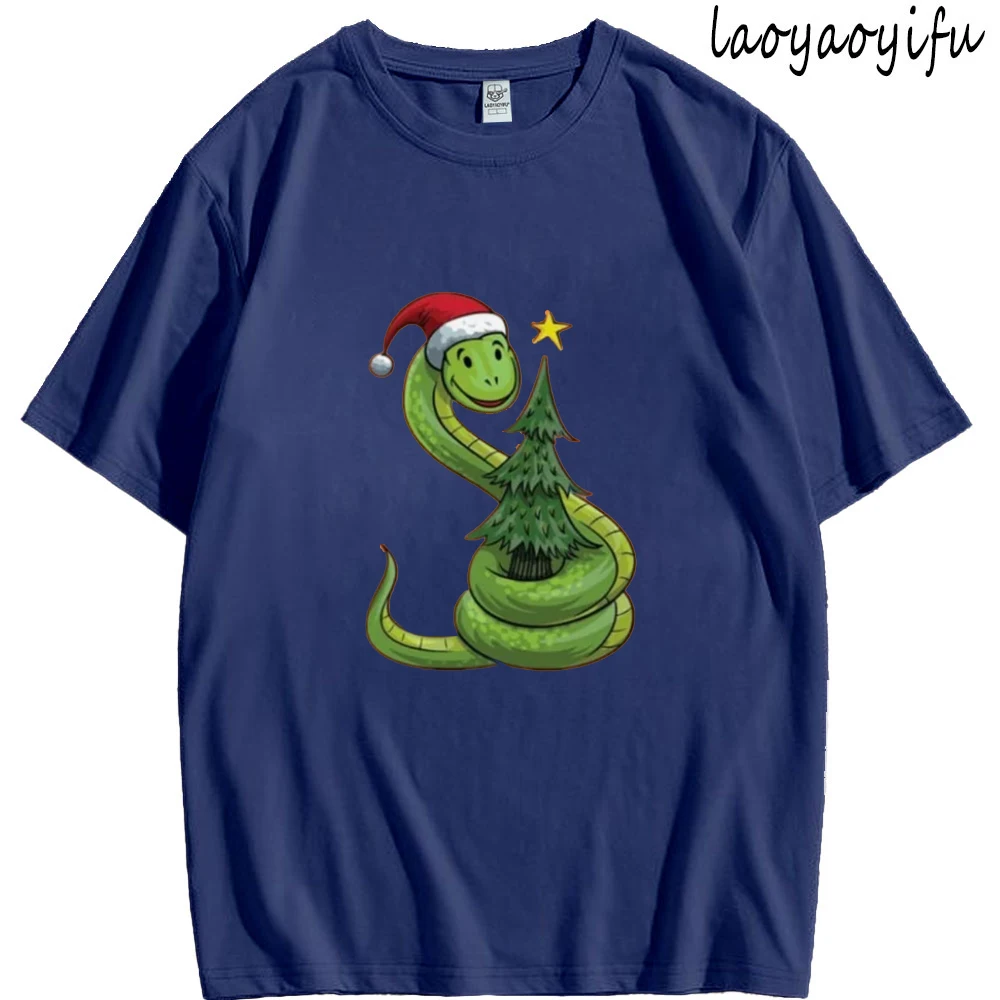 2025 Fashion Zodiac New Year Lunar Snake Print Cartoon T-shirt for Men and Women Can Be Short-sleeved Cotton Clothing