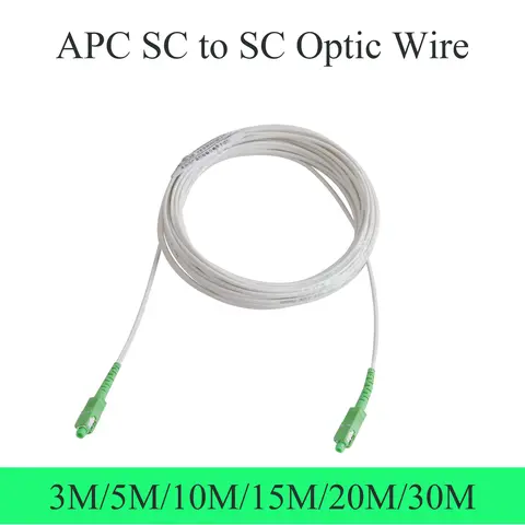 Fil à Fiber optique APC SC vers SC, câble d'extension optique monomode à 1 noyau, cordon de raccordement simple pour conversion 3M/5M/10M/15M/20M/30M