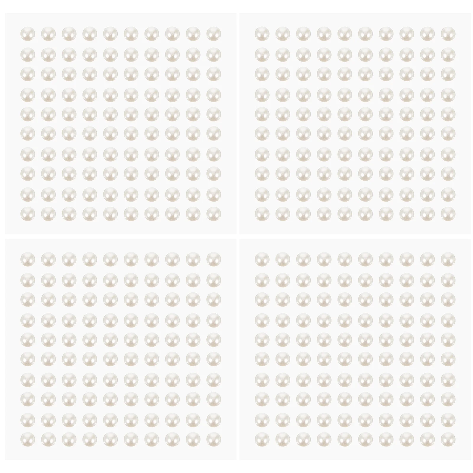 4 Sheets Adhesive Pearl Stickers Mini Face Decoration DIY Pearl Stick on Pearls for Makeup Festival Party Crafts