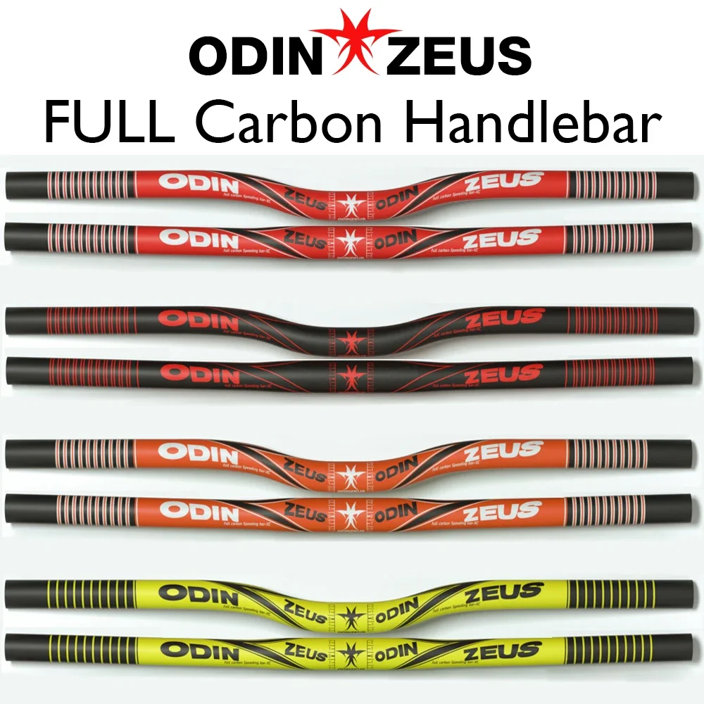 ODINZEUS-XC Full Carbon Mountain Bicycle Handlebar, New Style, 10 Color, Flat, Rise Clamp, 31.8mm, 35mm, 580-740mm