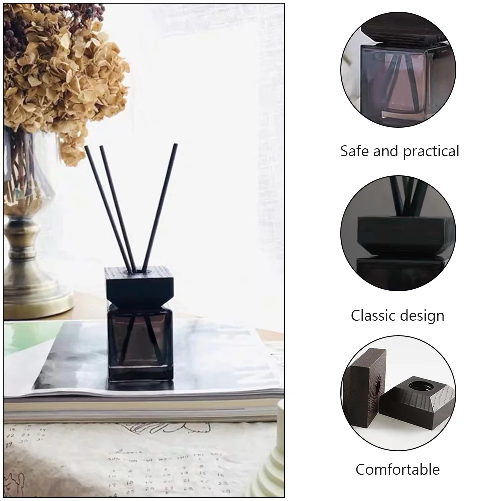 100Ml Aromatherapy Diffuser Bottle With Wooden Cap Rattan Sticks Home Scent Essential Oil Container Fresh Eco