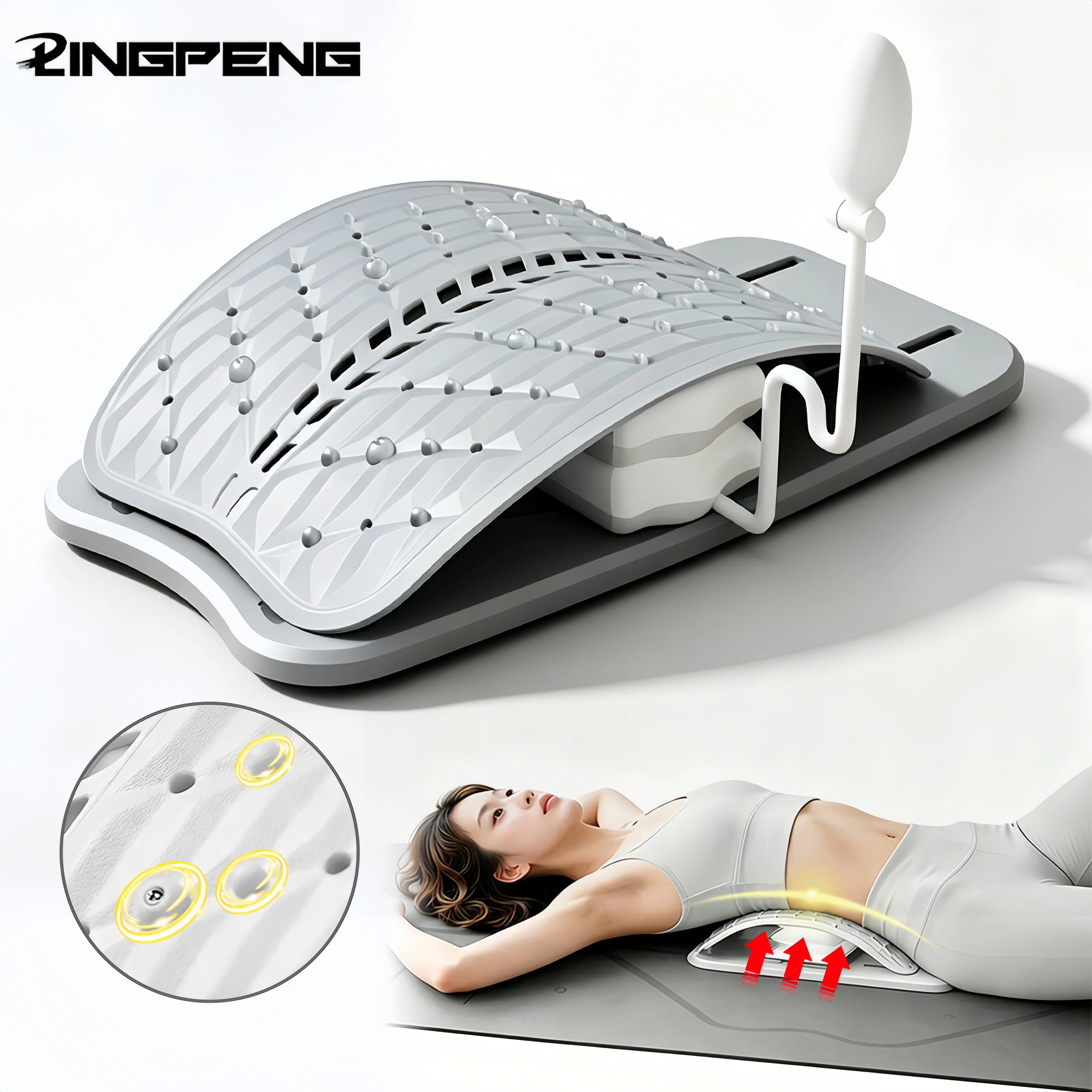 

Adjustable Back Massager Airbag Waist Neck Support Massage Lumbar Cervical Muscle Relax Stretcher Posture Massager for Women&Men