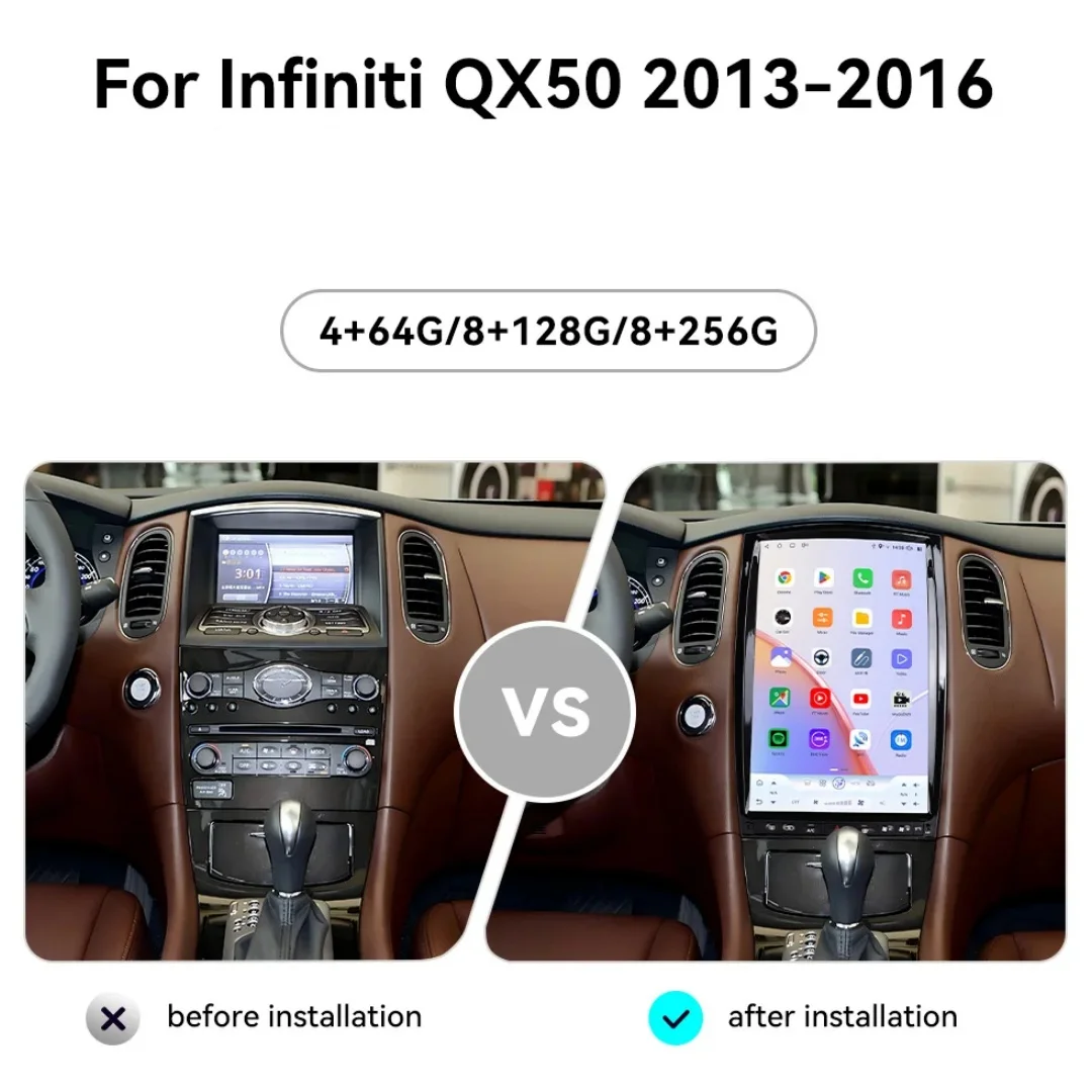 

14.5" Touch Screen Android 14 For Infiniti EX25 E35 EX37 EX30D QX50 QX70 2013-2016 Car Radio Navigation Multimedia Auto Stereo