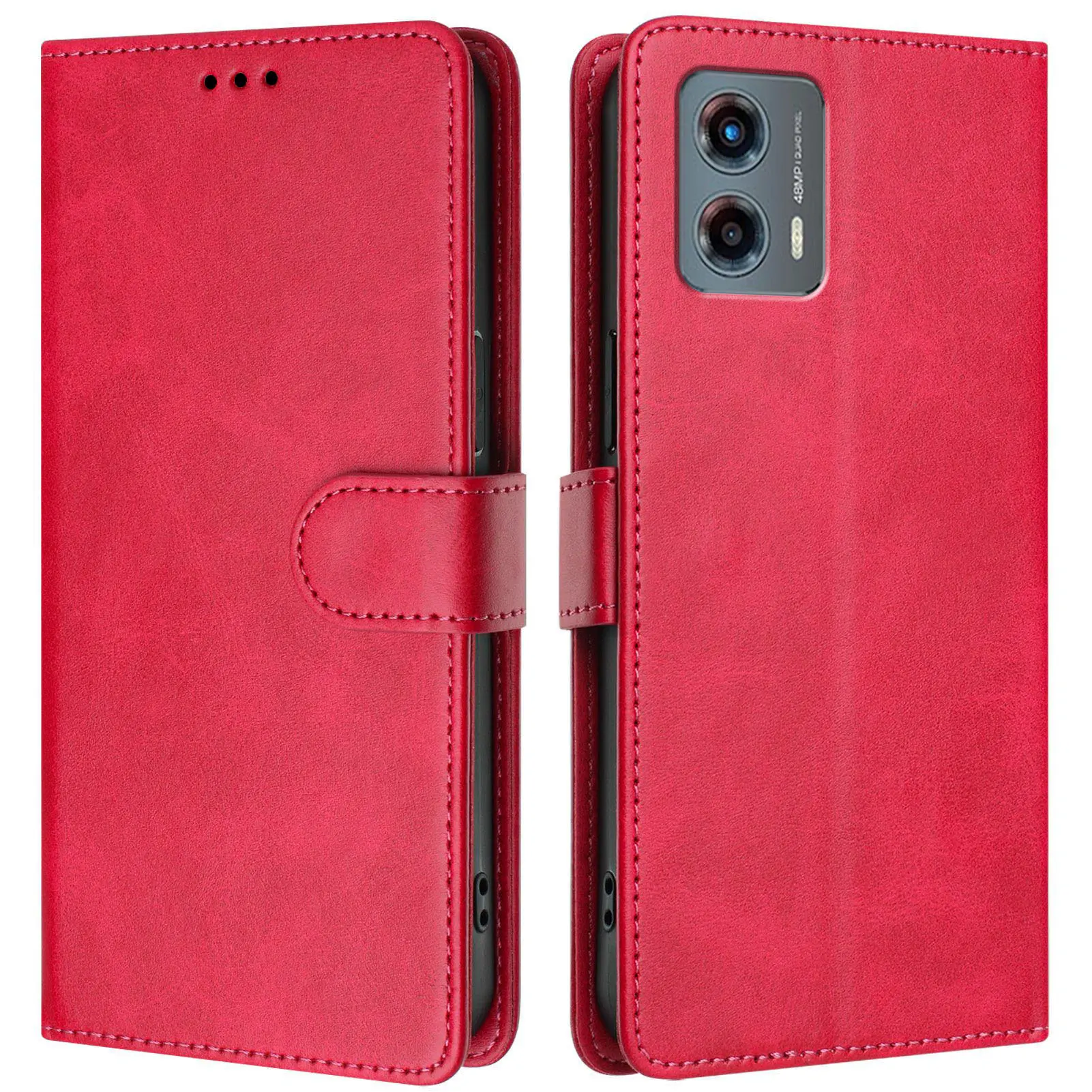 محفظة مغناطيسية إطار صور لهاتف موتورولا موتو G 2022 2023 2024 2025 2026 غطاء خلفي من الجلد بطاقة شل