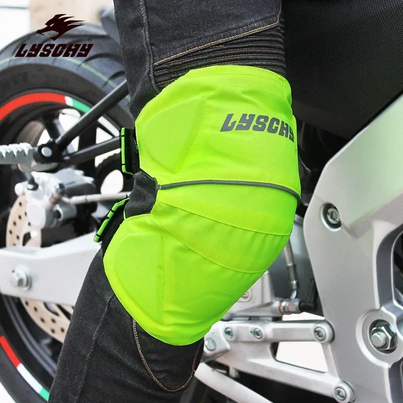 

Fluorescent Green/Black LYSCHY Short Motorcycle Knee Pads CE Pad Breathable Wear-resistant Waterproof Anti-collision Knee Pads