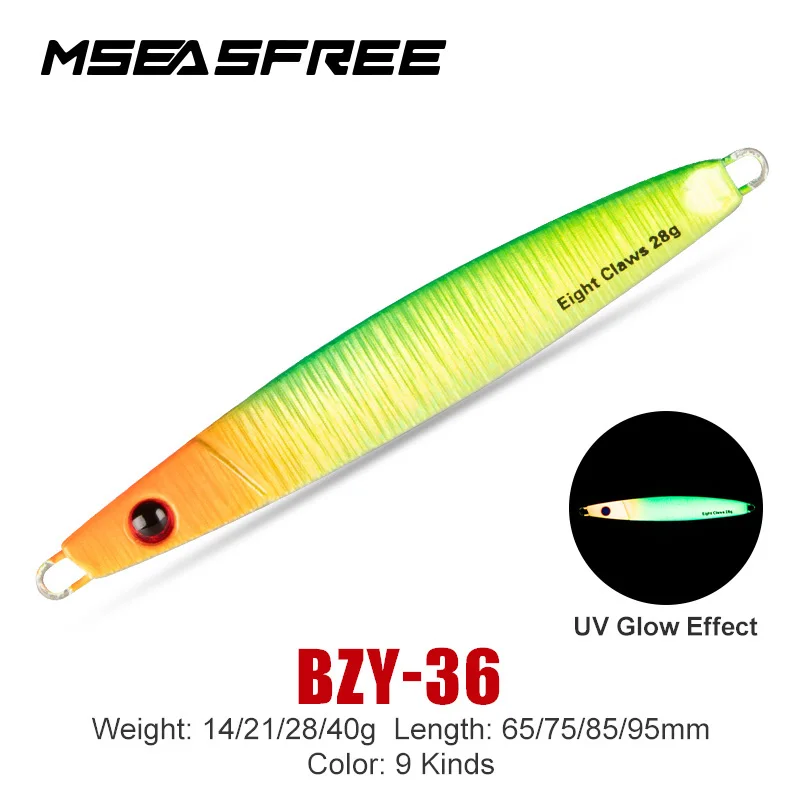 

MSEASFREE Metal Jigs Weights 14G 21G 28G 40G Saltwater Fishing Lure Trolling Artifical Hard Bait Shore Casting Jigging Bass Bait