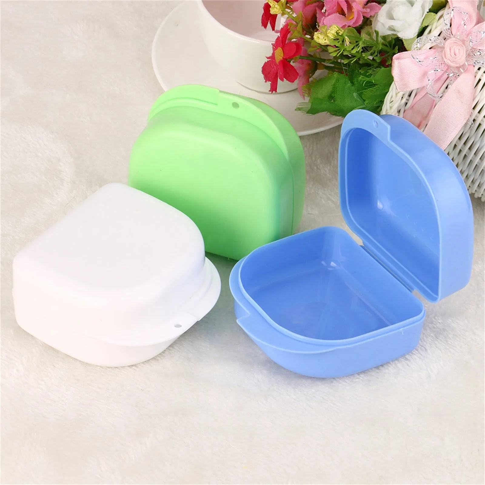 

Random Color False Teeth Storage Case Box Plastic Oral Hygiene Supplies Organizer Accessories Denture Cleanning Appliance