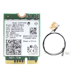 AX201 AX201NGW Wifi Card With 2Xantenna M.2 Cnvio2 2.4 Ghz/5Ghz Wifi 6 3000Mbps Bluetooth 5.1 Wifi Adapter For Win10