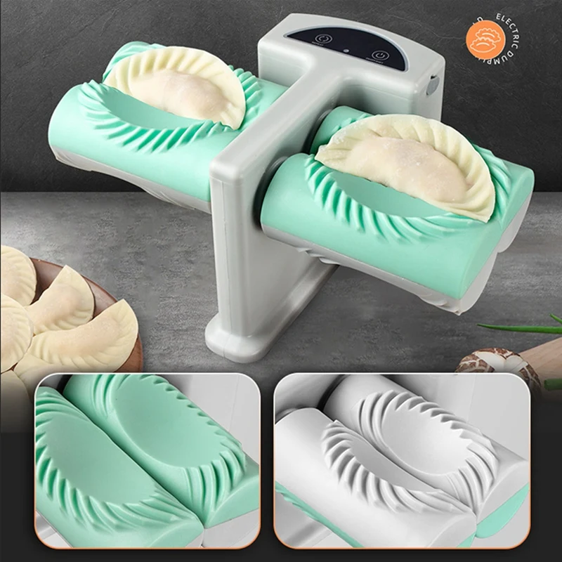 

Automatic Dumpling Mold Double Head Electric Dumplings Machine Home Pressing Dumpling Ravioli Skin Maker For Kitchen