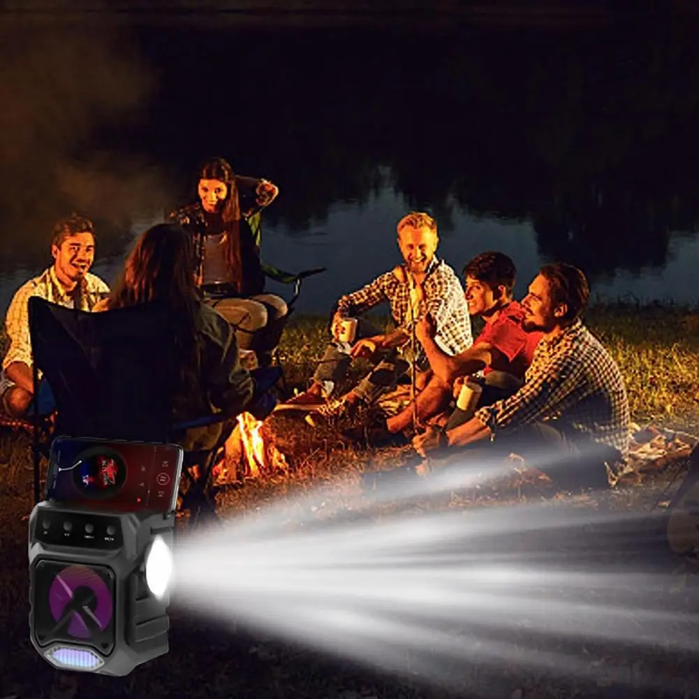 2023 Sound Powerful Speaker Solar Plate Bluetooth Stereo Music Box Outdoor Camping Party Stereo Loudspeaker Speaker With Torch