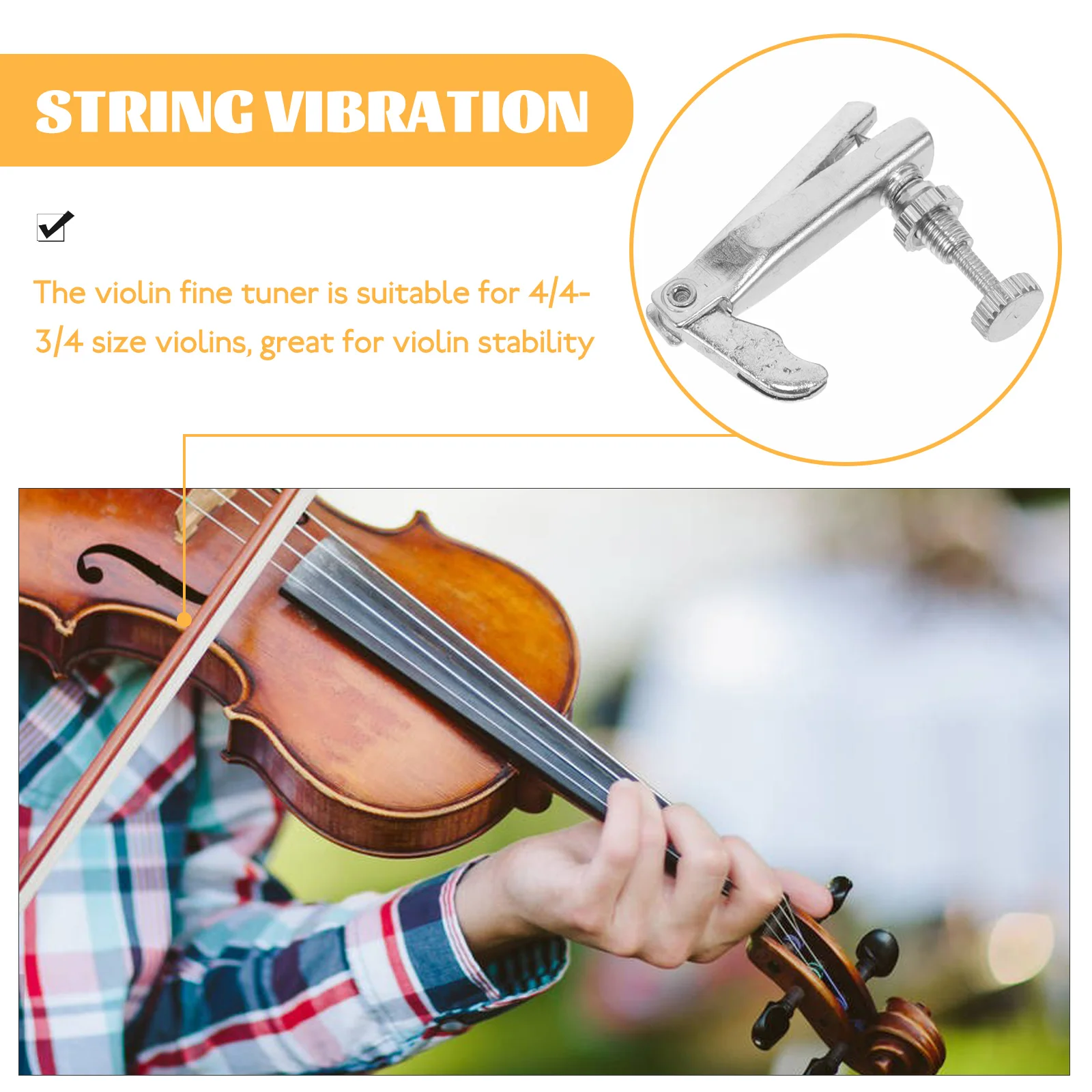 

4pcs Violin Tuners String Adjuster Replacement Violin Fine Tuners 4/4 Professional 4/4 3/4 Zinc Alloy Tuner Durable Silver
