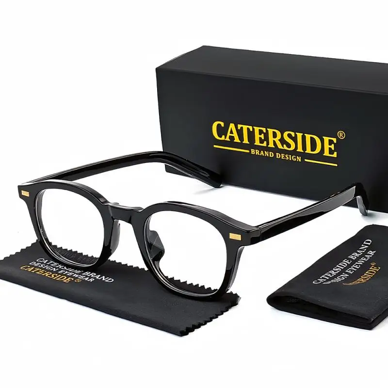 Caterside Vintage Quadratische Plain Glas Brille Männer Frauen TR90 Rahmen Hohe Qualität Brillen Transparente Linsen Business Anzug – Detail 6