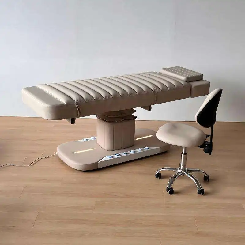 Electric Massage Bed With Synthetic Leather Upholstery Height Adjustable For Professional Spa Salon Clinic Use