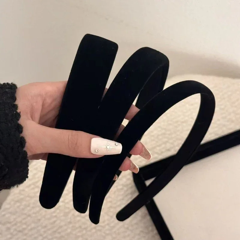 عصابات الرأس للنساء فتاة العصابات الشعر اكسسوارات الكورية هوب قطع زينة أنيقة غطاء الرأس خمر 2024 شعبية جديدة باللون الأسود هدية #2