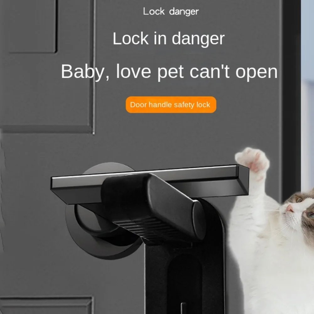 

Protection Equipment Baby Safety Locks Self Adhesive No Hole Door Handle Locks Plastic Multipurpose Children Security Protector