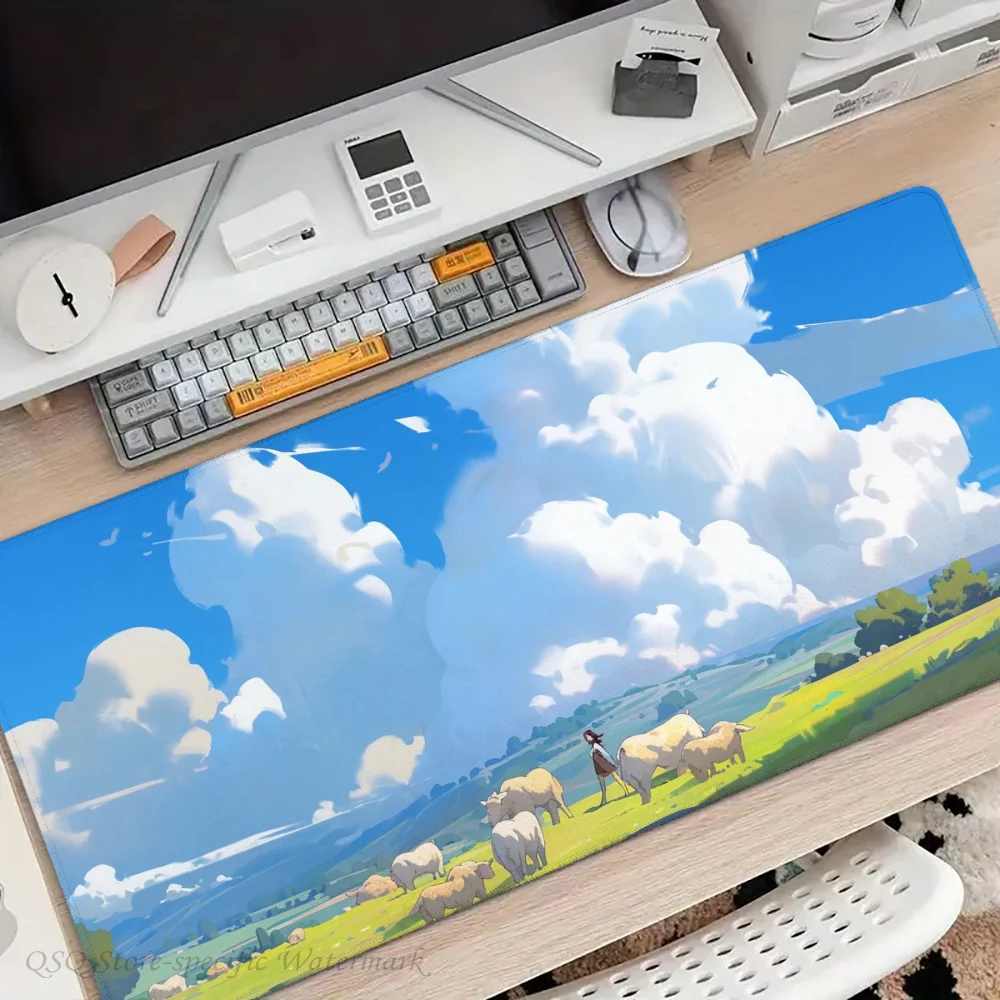 Blue Sky And White Clouds Mousepad Mouse Mat Desk Mat With Pad Gaming Accessories Prime Gaming XXL Keyboard Pad Padding Mat