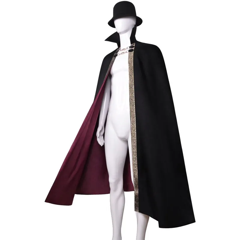 

Baron Cloak Cosplay Costume Halloween Ladies' Ethnic Stage Wear Long Black Robe with Collar for Women