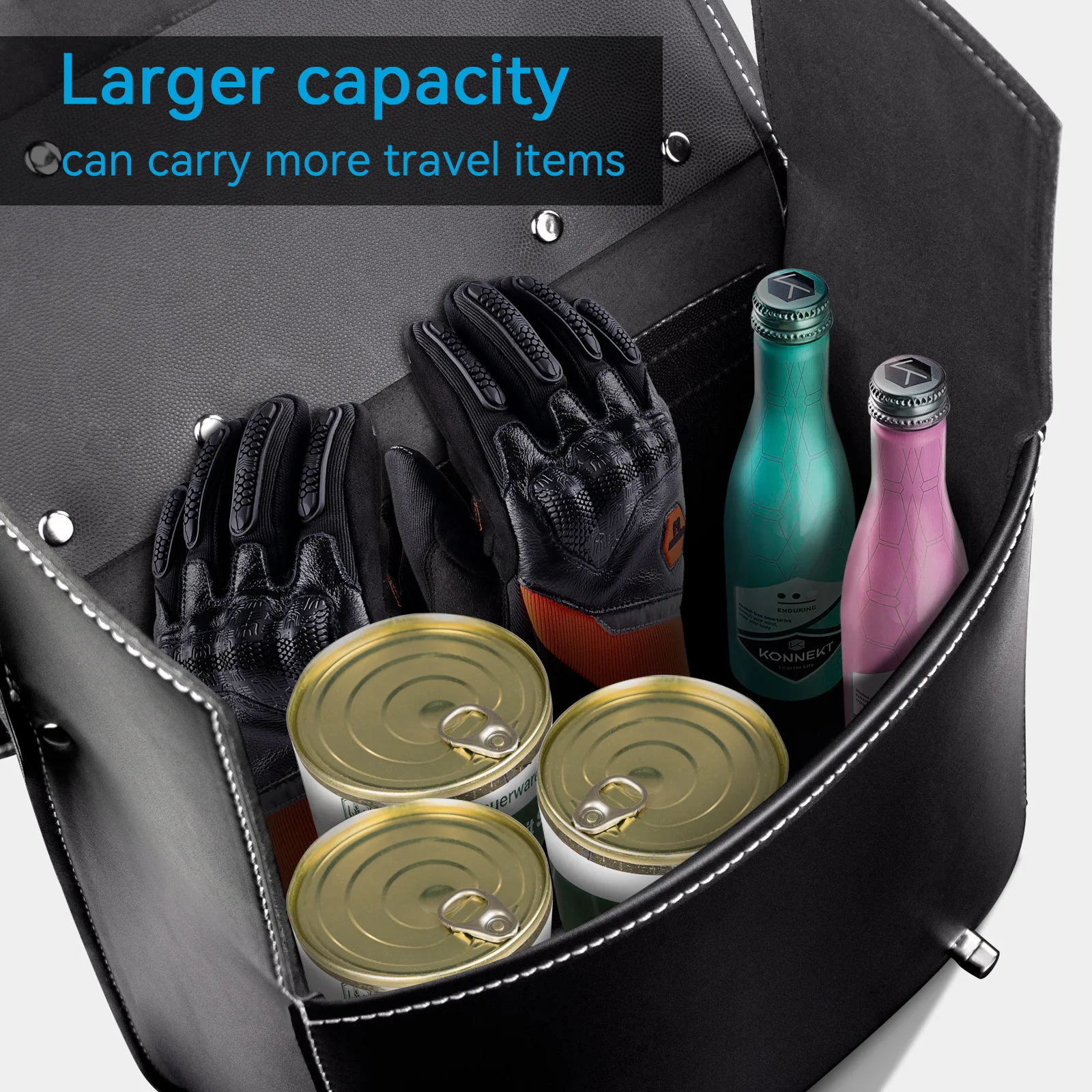

YHTIMIOX 1Pair 3D Skull Black PU Leather Motorcycle Saddlebags Waterproof Side Luggage Pannier Bags Fits Cruiser Chopper Harley