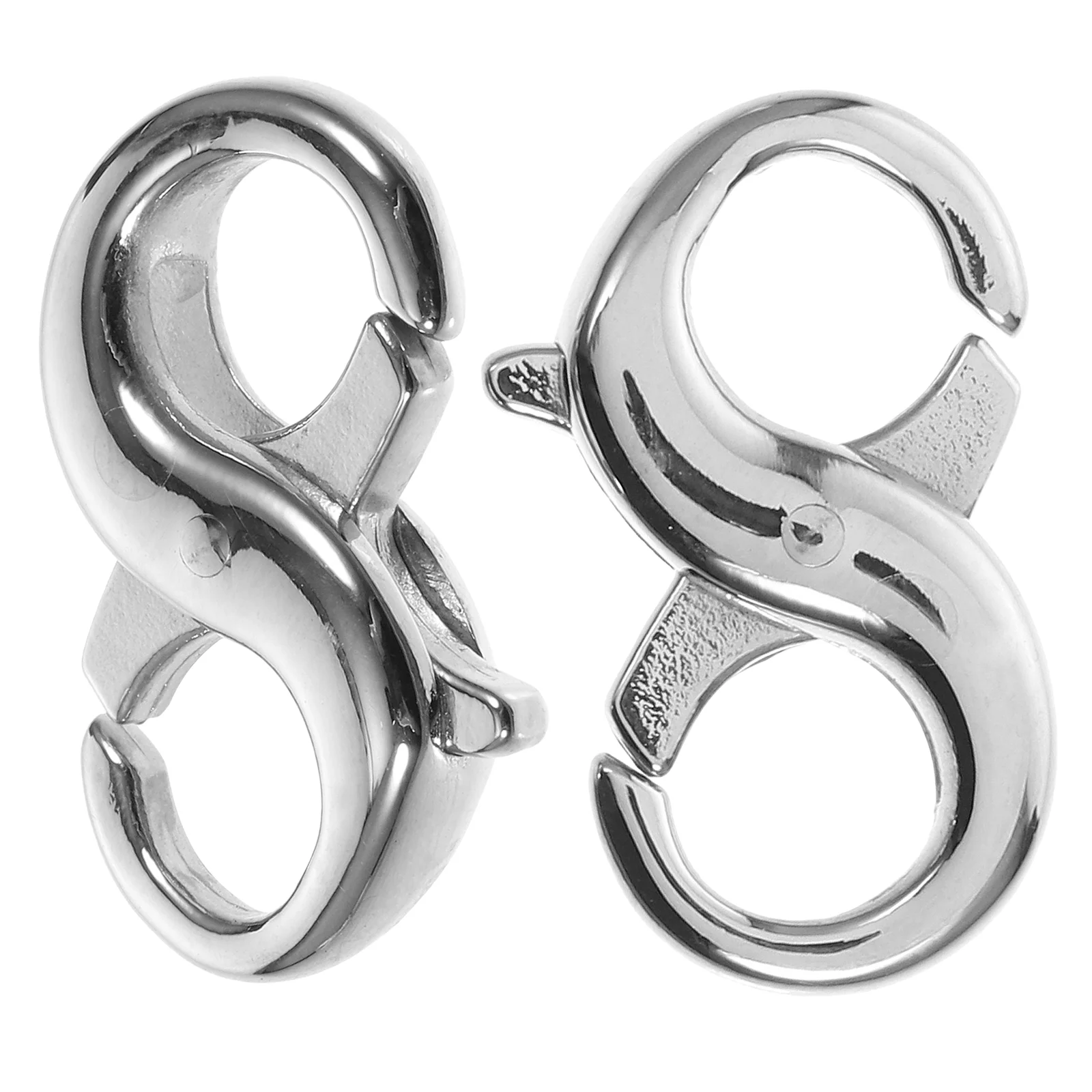 2 Pcs Stainless Steel Figure 8 Buckle Bracelet Necklace Connection Lobster Jewelry Making Jump Rings Connector Titanium Clasps