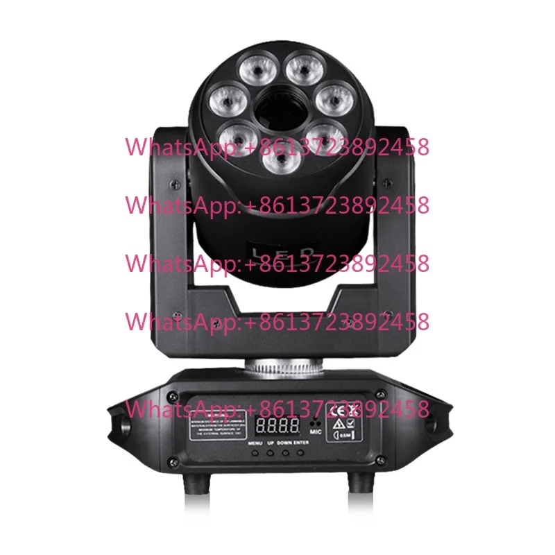 Seven-headed Chromatic DMX512 15W LED Strobe Stage Lights-Moving Head Rotating For KTV Bar Indoor Parties AC 100-240V