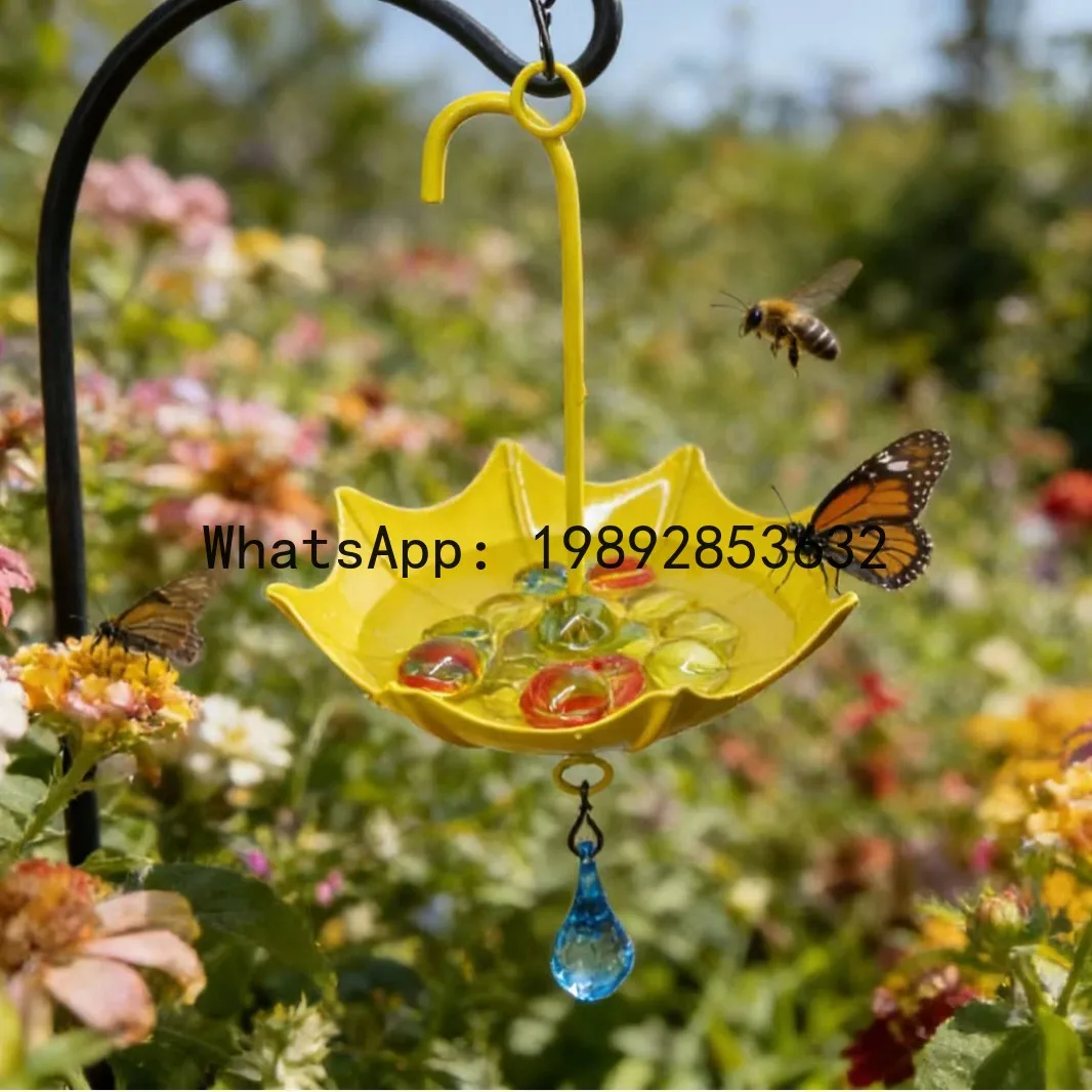 Zz iron bird feeder  bird watering feeder  garden decoration  hanging style   bee & butterfly design view 3