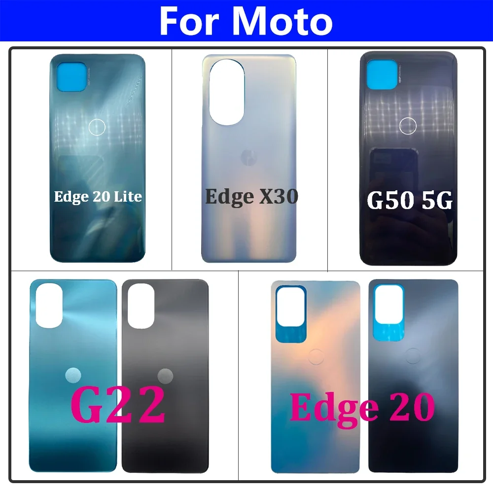 NEW Replacement Battery Back Glass Rear Cover Housing Case with Adhesive For Moto G22 G50 5G Edge 20 Lite Edge X3 G22 G50 5G