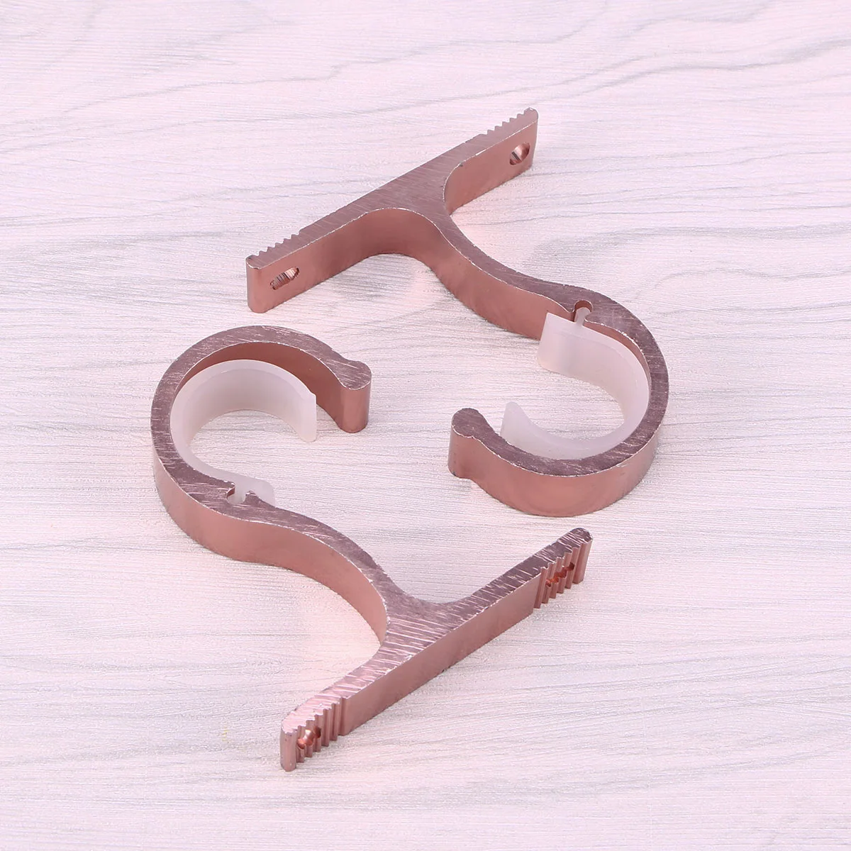 

2PCS Aluminum Curtain Rod Bracket Hooks Golden Aluminum Alloy Curtain Bracket Modern Easy Installation Hardware