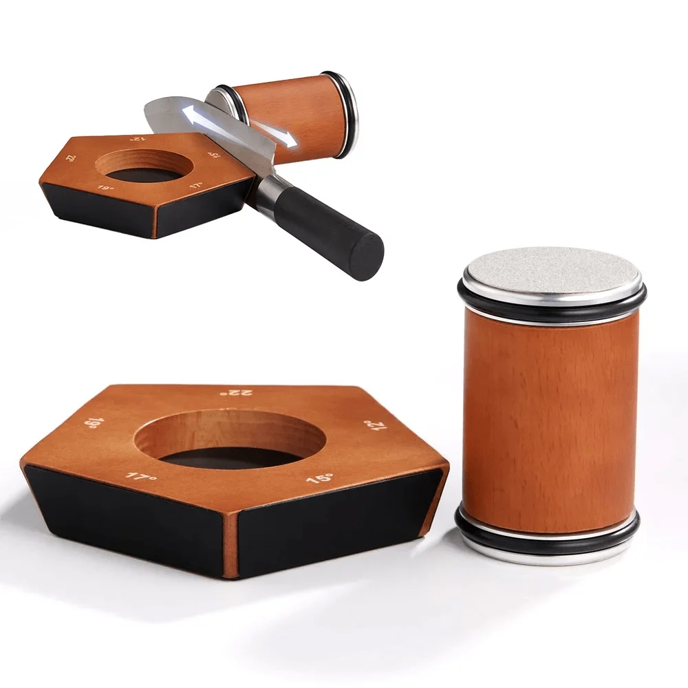 

Original Tumbler Rolling Knife Sharpener Knife Sharpener Tool for Knife Sharpening Made Easy Offers 15 & 20 Degree Sharpening