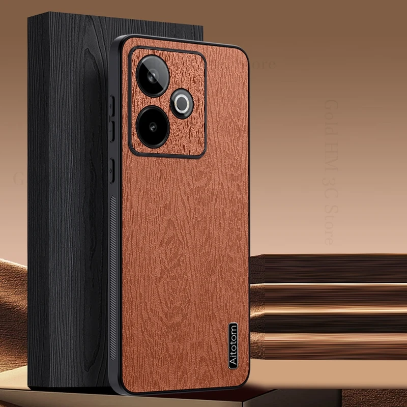 

Luxury Leather Phone Case For Oppo Realme GT 7 6 5 Pro Soft Bumper Tree Bark Texture Cover Realme Neo7 Turbo realme Neo7 6 5 SE