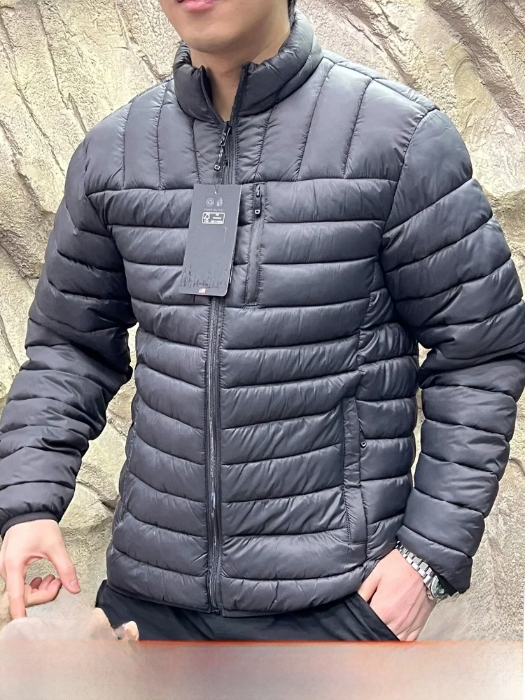 

Waterproof Breathable Lightweight Stand Collar Cotton Jaet for Men Warm Youth Faion Stand Fit Casual Wear Long Sve