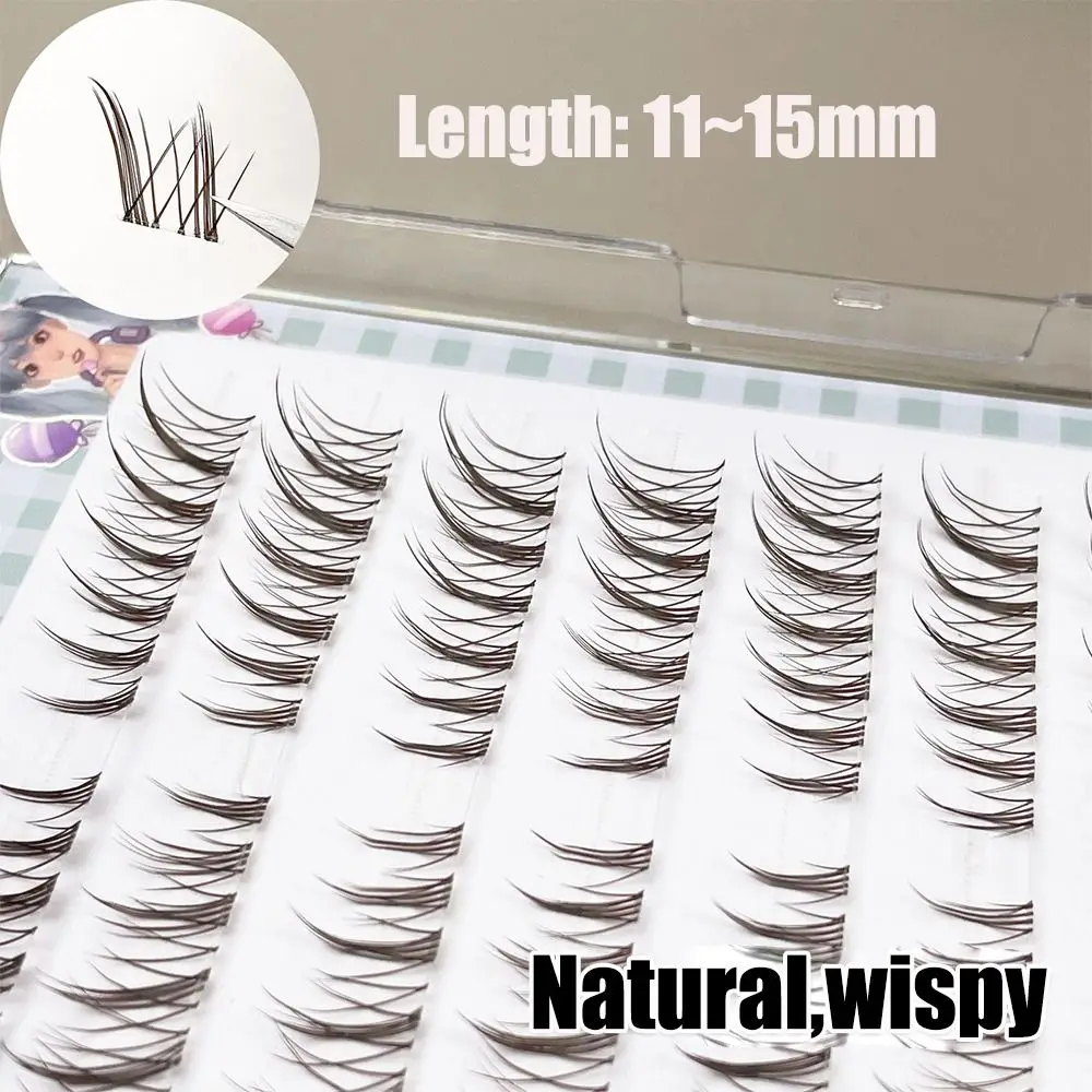 مجموعات براون جلدة الطبيعية ثلاثية الأبعاد عين القط الثعلب الرموش الصناعية Wispy لتقوم بها بنفسك لاش ملحقات رموش فردية لتمديد رمش #6