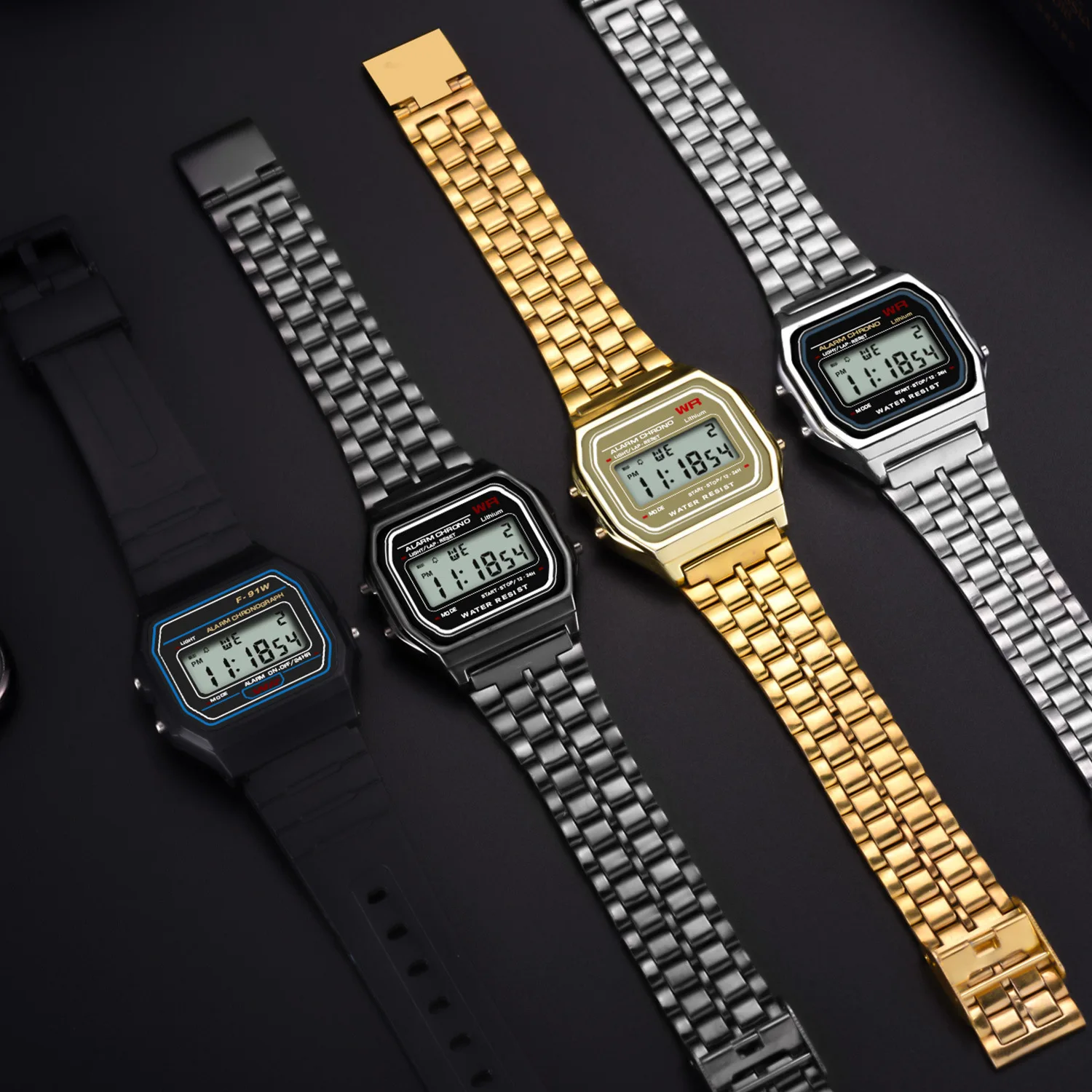 Unisex Retro Multifunction LED Digital Watch, F91W