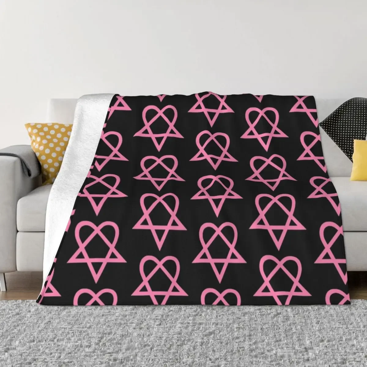 

Heartagram - Pink Throw Blanket warm winter Quilt Fluffy Softs Luxury Thicken Blankets