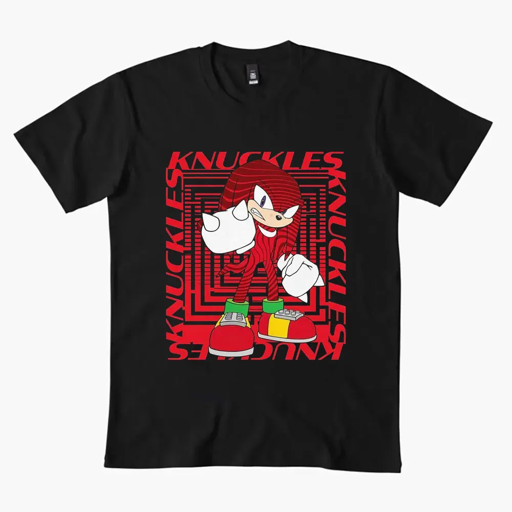

Knuckles 0308 Sonic The Hedgehog Shadow Character Paint Graphic T-Shirt Y2K clothes Cartoon tee Short Sleeve All size tops