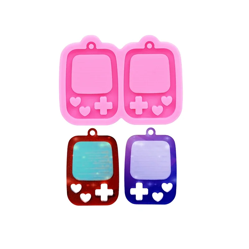 GJ-227 Shiny Mirror Square Quicksand DIY Epoxy Resin Silicone Mold Keychain Earrings Necklace Pendant Jewelry Accessories Molds