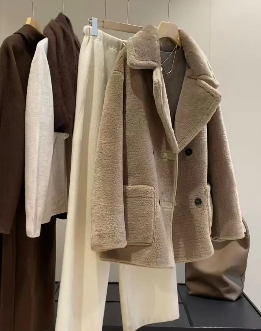 

Original high-quality new women's clothing, European and American style fashionable double-sided double-layer coat jacket