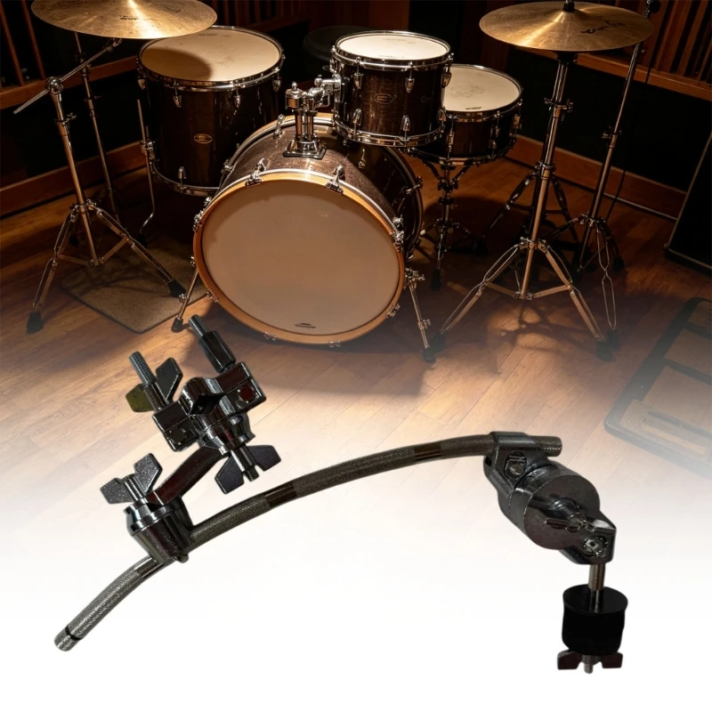 Floor Drum to Kick Drum Conversion Hardware with Metal Support Legs and Pedal Mounting Bracket for Coordinated Use 69HD