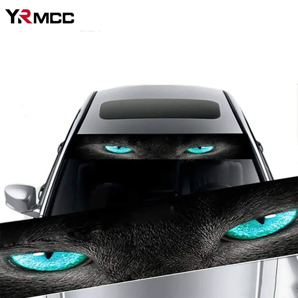 Car Sunshade Stickers Auto Front Windshield 3D Vinyl Film Rear Gear Sunshade Decorative Stickers Wolf Eyes Cars Decals Stickers