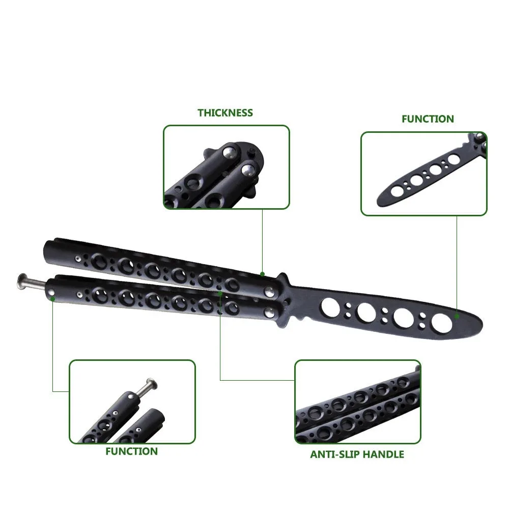 Butterfly Knife Foldable Trainer Portable Stainless Steel Pocket Practice Knife Training Tool For Outdoor Games Folding Knife