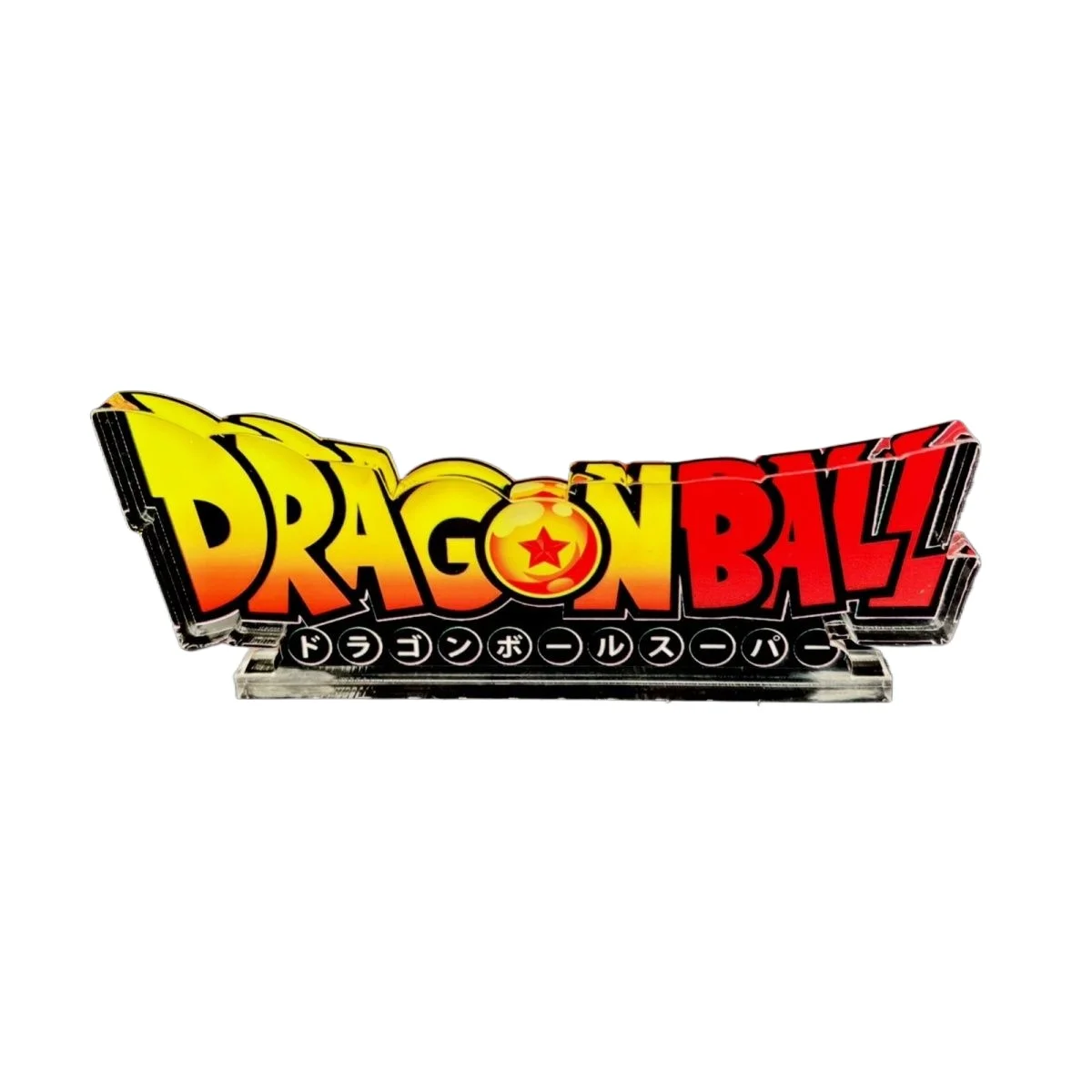 Anime Dragon Ball Saint Transparente LOGO Base, Super Saiyan, Stand Up Display Board, Figuras Anime Decorações, Modelo de Brinquedos, Presente, 12cm