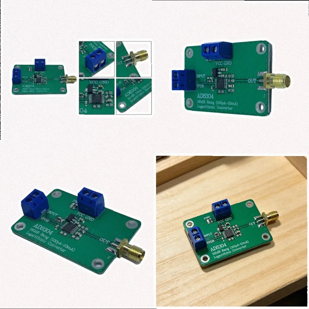 AD8304 Logarithmic Detector RF Power Meter Module 160dB Dynamic Range 100pA-10mA For Optical Fiber System Signal Monitoring Tool