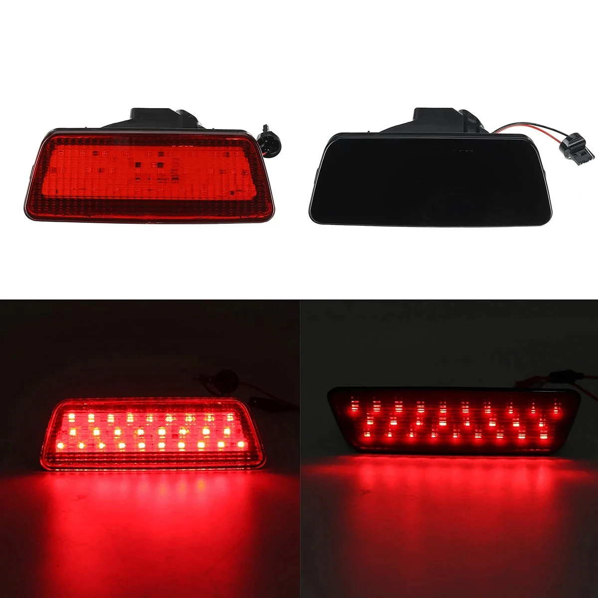 #90H Automotive Parts & Accessories,LED Rear Tail Light Bumper Brake Light Fog Lamp for Nissan Black (Black)