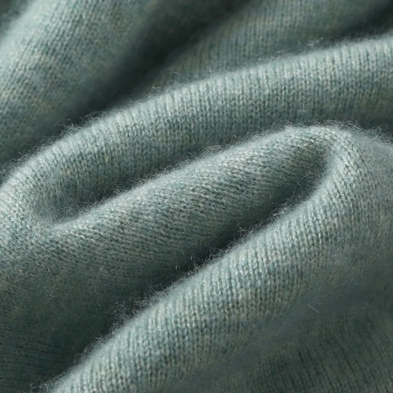 سترة رجالية جديدة من الصوف الأسترالي 100% برقبة على شكل حرف V، بلوفر كاجوال للأعمال سميك مكون من 12 مقياسًا #3