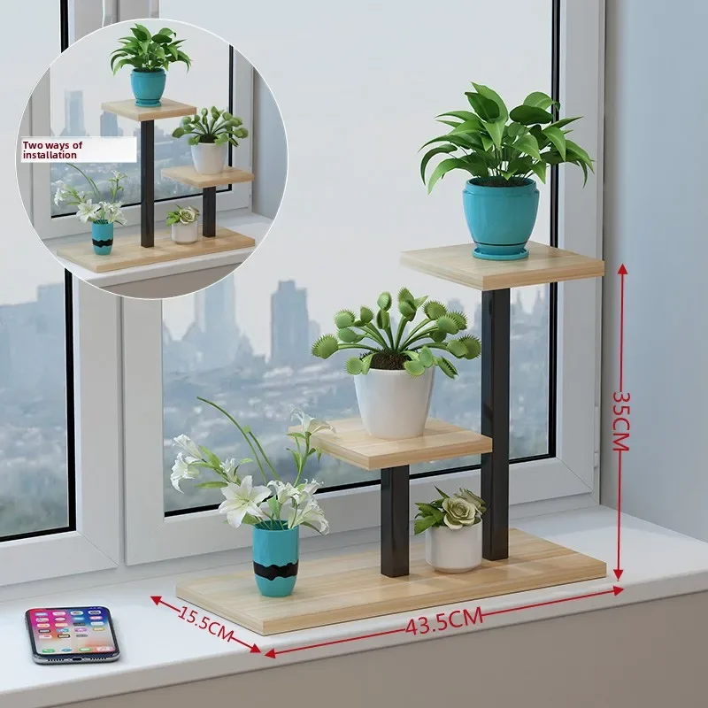 Multi-functional Living room wrought iron flower rack balcony flower stand flower pot rack multi-layer floor rack