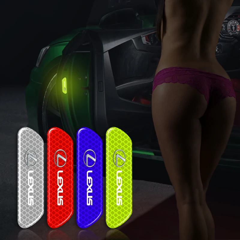 

Car Sticker 4PCS Car Door Safety Warning Reflective Mark Sticker Car 3D Sticker For Lexus ES300 RX330 RX300 GS300 IS250 IS200 CT